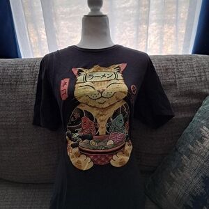 Threadless Black Cat Ramen T-Shirt